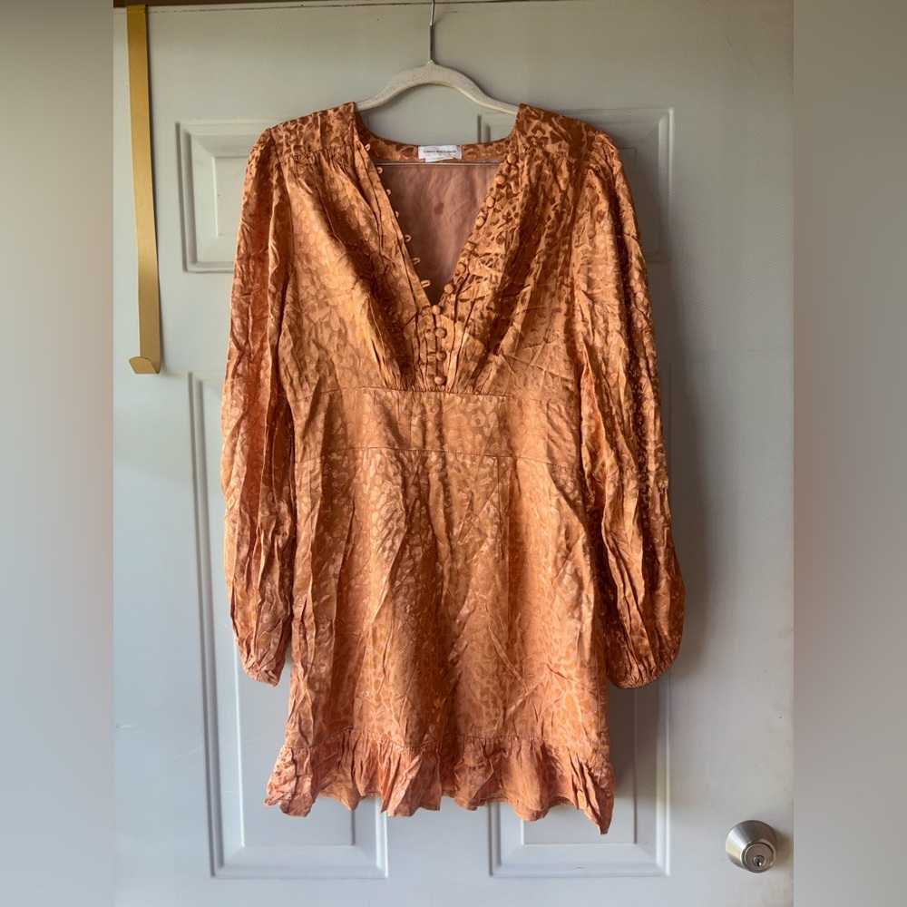 Lovers and Friends orange/tan leopard print dress size S
